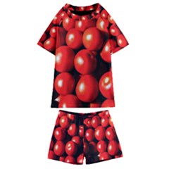 Pile Of Red Tomatoes Kids  Swim Tee And Shorts Set by FunnyCow