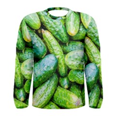 Pile Of Green Cucumbers Men s Long Sleeve Tee by FunnyCow