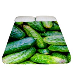 Pile Of Green Cucumbers Fitted Sheet (california King Size)