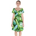 Pile Of Green Cucumbers Short Sleeve Bardot Dress View1