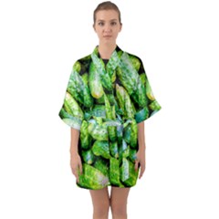 Pile Of Green Cucumbers Quarter Sleeve Kimono Robe