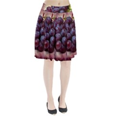 Red And Green Grapes Pleated Skirt by FunnyCow