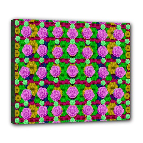 Roses And Other Flowers Love Harmony Deluxe Canvas 24  X 20  (stretched) by pepitasart