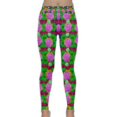 Roses And Other Flowers Love Harmony Classic Yoga Leggings by pepitasart