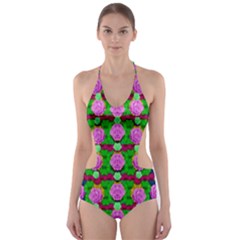 Roses And Other Flowers Love Harmony Cut-out One Piece Swimsuit by pepitasart