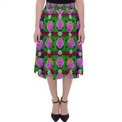 Roses And Other Flowers Love Harmony Folding Skater Skirt by pepitasart