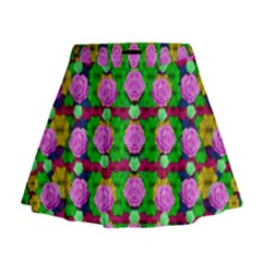 Roses And Other Flowers Love Harmony Mini Flare Skirt by pepitasart