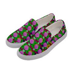 Roses And Other Flowers Love Harmony Women s Canvas Slip Ons by pepitasart