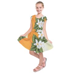 Orange Blossoms Kids  Short Sleeve Dress