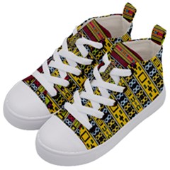 Shapes Rows                                  Kid s Mid-top Canvas Sneakers by LalyLauraFLM