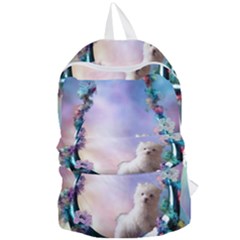 Cute Little Maltese Puppy On The Moon Foldable Lightweight Backpack by FantasyWorld7