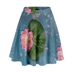 Water Lillies High Waist Skirt by lwdstudio