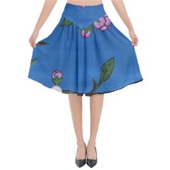 Cherry Blossoms Flared Midi Skirt by lwdstudio