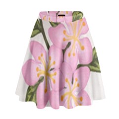 Pink Flowers High Waist Skirt by lwdstudio