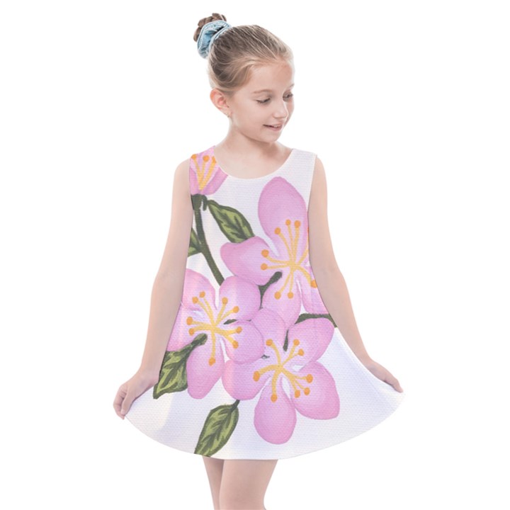 Pink Flowers Kids  Summer Dress