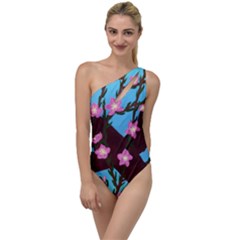 Cherry Blossom Branches To One Side Swimsuit by lwdstudio