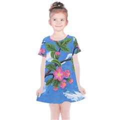 Cherry Blossoms Kids  Simple Cotton Dress by lwdstudio