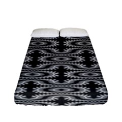 Monochrome Centipede Arabesque Fitted Sheet (full/ Double Size) by linceazul