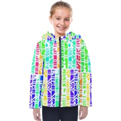 Colorful Stripes                                          Kids  Hooded Puffer Jacket by LalyLauraFLM
