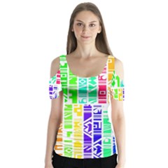 Colorful Stripes                                            Butterfly Sleeve Cutout Tee