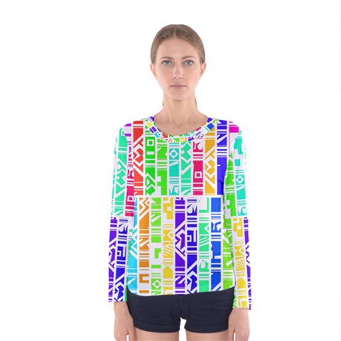 Colorful Stripes                                           Women Long Sleeve T-shirt by LalyLauraFLM