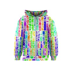 Colorful Stripes                                           Kids Zipper Hoodie by LalyLauraFLM