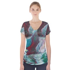 Dreams In Color Short Sleeve Front Detail Top by WILLBIRDWELL