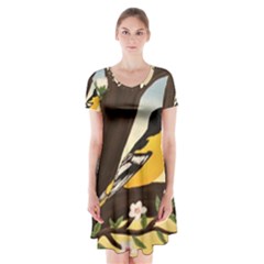 Oriole Short Sleeve V-neck Flare Dress by lwdstudio