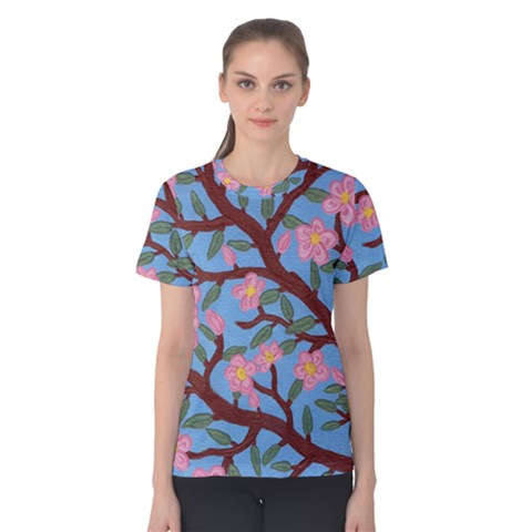 Cherry Blossoms Tree Women s Cotton Tee by lwdstudio