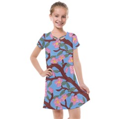 Cherry Blossoms Tree Kids  Cross Web Dress by lwdstudio