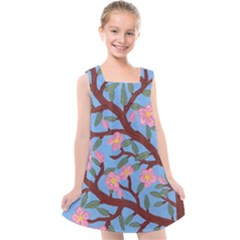 Cherry Blossoms Tree Kids  Cross Back Dress by lwdstudio