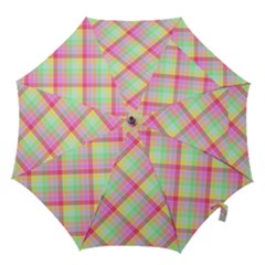 Pastel Rainbow Tablecloth Diagonal Check Hook Handle Umbrellas (large) by PodArtist