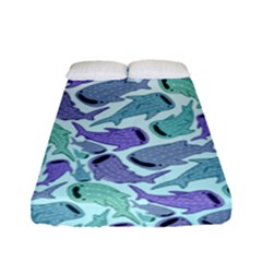 Whale Sharks Fitted Sheet (full/ Double Size) by mbendigo