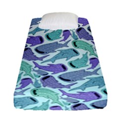 Whale Sharks Fitted Sheet (single Size) by mbendigo