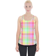 Pastel Rainbow Sorbet Ice Cream Check Plaid Piece Up Tank Top