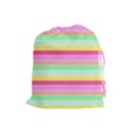 Pastel Rainbow Sorbet Horizontal Deck Chair Stripes Drawstring Pouch (Large) View1