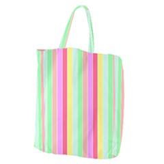 Pastel Rainbow Sorbet Deck Chair Stripes Giant Grocery Tote by PodArtist