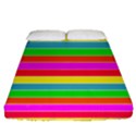 Neon Hawaiian Rainbow Horizontal Deck Chair Stripes Fitted Sheet (Queen Size) View1