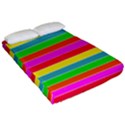 Neon Hawaiian Rainbow Horizontal Deck Chair Stripes Fitted Sheet (Queen Size) View2