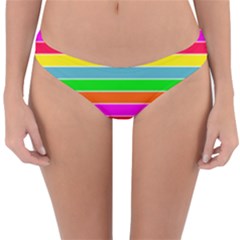 Neon Hawaiian Rainbow Horizontal Deck Chair Stripes Reversible Hipster Bikini Bottoms by PodArtist