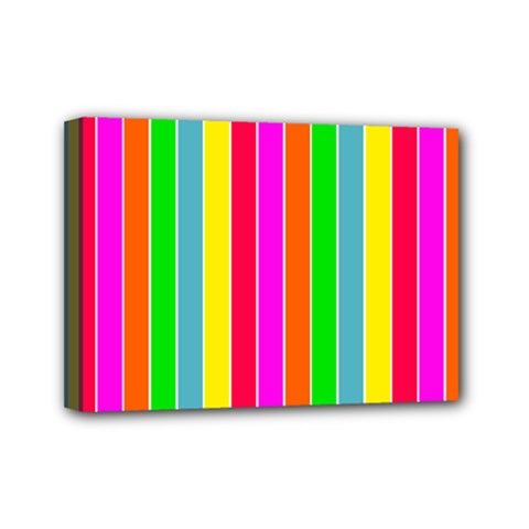 Neon Hawaiian Rainbow Deck Chair Stripes Mini Canvas 7  X 5  (stretched) by PodArtist