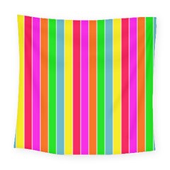 Neon Hawaiian Rainbow Deck Chair Stripes Square Tapestry (large) by PodArtist