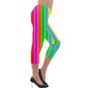 Neon Hawaiian Rainbow Deck Chair Stripes Lightweight Velour Capri Leggings  View4