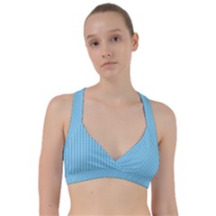 Oktoberfest Bavarian Blue Mini Houndstooth Check Sweetheart Sports Bra by PodArtist