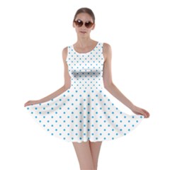 Mini Oktoberfest Bavarian Blue Polkadots On White Skater Dress by PodArtist