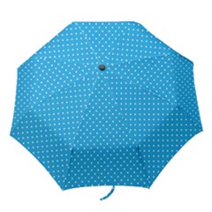 Mini White Polkadots On Oktoberfest Bavarian Blue Folding Umbrellas by PodArtist