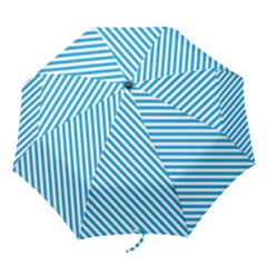 Oktoberfest Bavarian Blue And White Small Candy Cane Stripes Folding Umbrellas by PodArtist