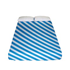 Oktoberfest Bavarian Blue And White Small Candy Cane Stripes Fitted Sheet (full/ Double Size) by PodArtist