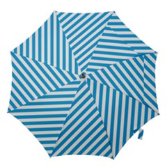 Oktoberfest Bavarian Blue And White Candy Cane Stripes Hook Handle Umbrellas (small) by PodArtist