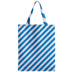 Oktoberfest Bavarian Blue And White Candy Cane Stripes Zipper Classic Tote Bag by PodArtist